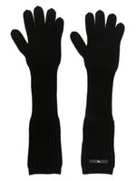 Y-3 gants en maille côtelée à patch logo - Noir - thumbnail