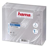 Hama 00044748 CD-lege hoes (standaard, CD-beschermhoes) 5-pack, transparant