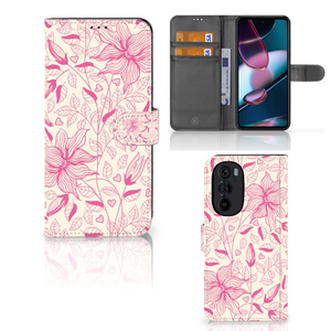 Motorola Edge 30 Pro Hoesje Pink Flowers