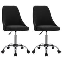 vidaXL Eetkamerstoelen 2 st stof zwart