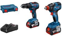 Bosch Blauw Combopack GSB 18V-55 Accu schroef-klopboormachine + GDX 18V-200 Slag(moer)schroevendraaier | 2 x 4.0Ah accu&apos;s + lader - 06019J2208 - thumbnail