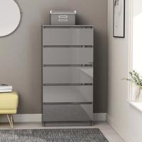 vidaXL Ladekast 60x35x121 cm spaanplaat hoogglans grijs