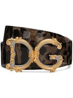 Dolce & Gabbana ceinture à motif léopard - Marron