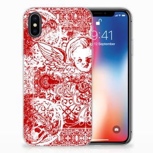 Silicone Back Case Apple iPhone X | Xs Angel Skull Rood