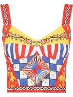 Dolce & Gabbana haut-bustier à imprimé Carretto - Rouge - thumbnail