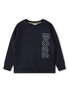 BOSS Kidswear logo-print crew-neck sweatshirt - Bleu