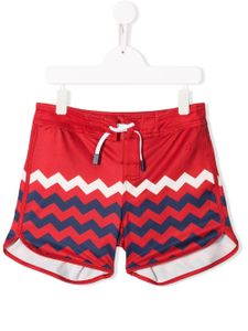 Perfect Moment Kids short de bain à motif zigzag - Rouge