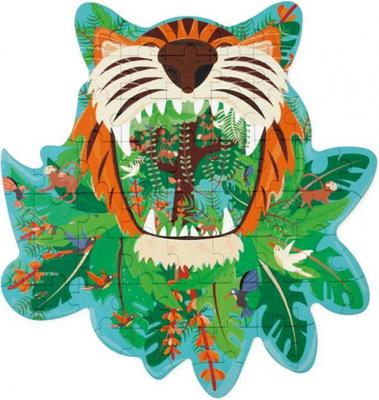 Scratch legpuzzel Tijger junior 56 cm karton groen 59 stukjes Scratch legpuzzel Tijger junior 56 cm karton groen 59 stukjes