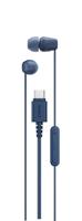 Sony IER‑EX15C - Bedrade USB-C oordopjes met microfoon – Lichtgewicht in-ear hoofdtelefoon – Knoopvrije kabel, helder geluid – Perfect voor op reis en dagelijks gebruik – Blauw