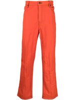 Eckhaus Latta pantalon droit à effet froissé - Rouge