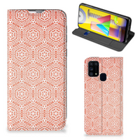 Samsung Galaxy M31 Hoesje met Magneet Pattern Orange - thumbnail