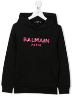 Balmain Kids hoodie à logo imprimé - Noir