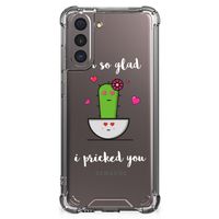 Samsung Galaxy S21 Stevig Bumper Hoesje Cactus Glad - thumbnail