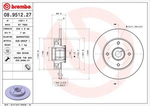 Remschijf BREMBO, Remschijftype: Massief, u.a. für Citroën, Peugeot, DS, Opel