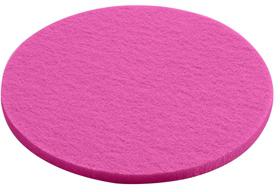 Onderzetter van vilt, rond, 10 cm, roze.