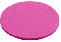 Onderzetter van vilt, rond, 10 cm, roze.