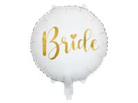 Bride Folieballon Wit Goud (45cm) - thumbnail