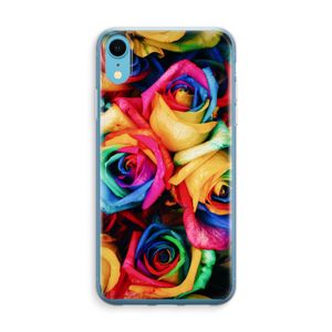 Neon bloemen: iPhone XR Transparant Hoesje