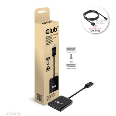 club3D AV Adapter Multi Streaming Transport Hub [DisplayPort, HDMI - DisplayPort] 3840 x 2160 Pixel