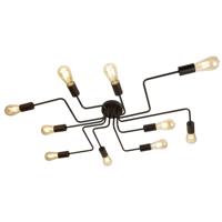 Searchlight Plafondlamp Circuit Spider 10-lichts mat zwart 99210-10BK - thumbnail