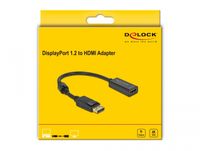 Delock 63559 Adapter DisplayPort 1.2 male naar HDMI female 4K Passief zwart - thumbnail