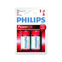 Philips C-Batterijen - LR14 - Batterij Pack van 2 - Zinkchloride Technologie - 3 Jaar Houdbaarheid - 1.5V