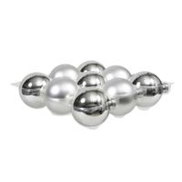 9x Glazen Kerstballen Mat En Glans Zilver 10 Cm - Kerstbal