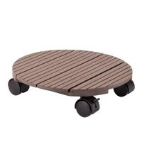 Plantenpot Trolley - Composiet - Bruin - Rond - 30 x 30 cm - Max 80 Kilo - thumbnail