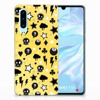 Silicone Back Case Huawei P30 Punk Geel - thumbnail