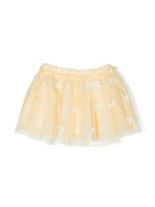 Stella McCartney Kids jupe en tulle à fleurs brodées - Jaune