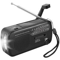 LogiLink SP0061 Noodradio FM, AM, VHF (FM) Noodradio, USB Acculaadfunctie, Handslinger, Powerbankfunctie, Zonnepaneel, Zaklamp Zwart - thumbnail