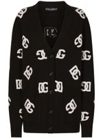 Dolce & Gabbana cardigan monogrammé DG à col v - Noir - thumbnail