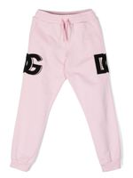 Dolce & Gabbana Kids pantalon de jogging à patch logo - Rose