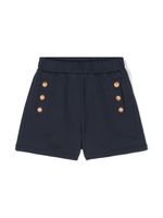 Balmain Kids short en coton à boutons décoratifs - Bleu