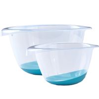 Beslagkommen/mengkommen set - 2x stuks - 2 liter en 6 liter - blauw