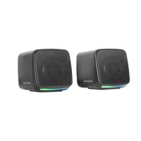 Mars Gaming MS-PRO, Compacte Luidsprekers 10W, Dynamische RGB Flow Verlichting, PC Luidspreker met Volumebox en 3.5mm Jack Ingang, Gaming Luidsprekers Compatibel PC/Mac/Smartphone/Tablet, Zwart