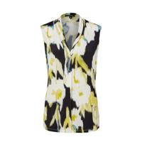 comma top met all over print donkerblauw/ecru/lime
