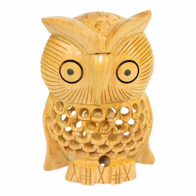 Houten Uil Houtsnijwerk Naturel Large Houten Uil Houtsnijwerk Naturel Large