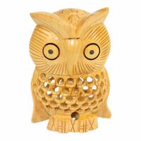 Houten Uil Houtsnijwerk Naturel Large