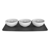 Villeroy & Boch New Moon Kommenset Rond Porselein Zwart, Wit 4 stuk(s)