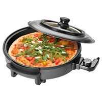 Clatronic® Pizza/Partypan | Multifunctionele pan voor koken, braden, stomen en warm houden | braadpan met antiaanbaklaag | elektrische braadpan incl. glazen deksel | PP 3402