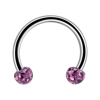 Circular barbell Chirurgisch staal 316L / Kristal Circular Barbells Circular barbell Chirurgisch staal 316L / Kristal Circular Barbells