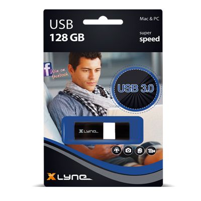 xlyne Wave USB 3.0 128GB USB flash drive USB Type-A 3.2 Gen 1 (3.1 Gen 1) Zwart, Wit