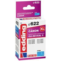 Edding Inktcartridge vervangt Canon CLI-581C XXL Compatibel Cyaan EDD-622 18-622 - thumbnail