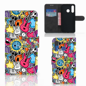 Huawei P30 Lite (2020) Wallet Case met Pasjes Punk Rock