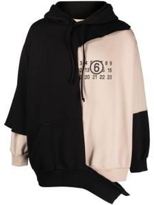 MM6 Maison Margiela hoodie à empiècements asymétriques - Noir