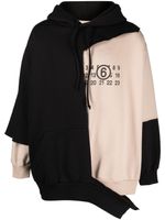 MM6 Maison Margiela hoodie à empiècements asymétriques - Noir - thumbnail