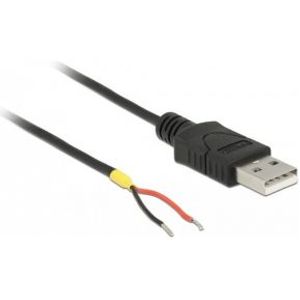 Delock 85664 Kabel USB 2.0 Type-A male > 2 x open draden voeding 1,5 m Raspberry Pi