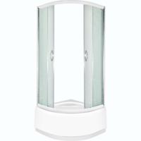 Kerra Malwa douchecabine kwartrond 90x90cm met decor en douchebak