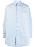 Raf Simons chemise à patch logo - Bleu - thumbnail